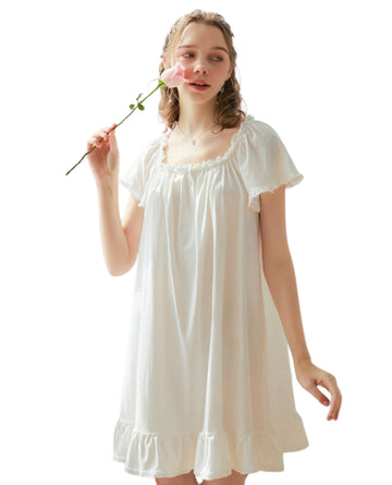 Aurora Vintage Ruffle Nightgown – Cottagecore Sleep Dress